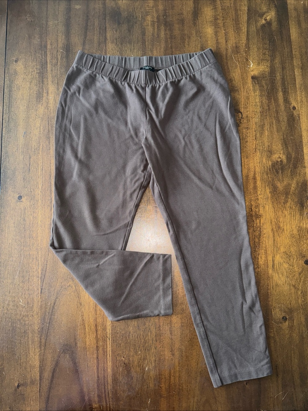 Talbots Petite Brown Pull On Stretch Cropped Pants MP 24" inseam Fall Neutral